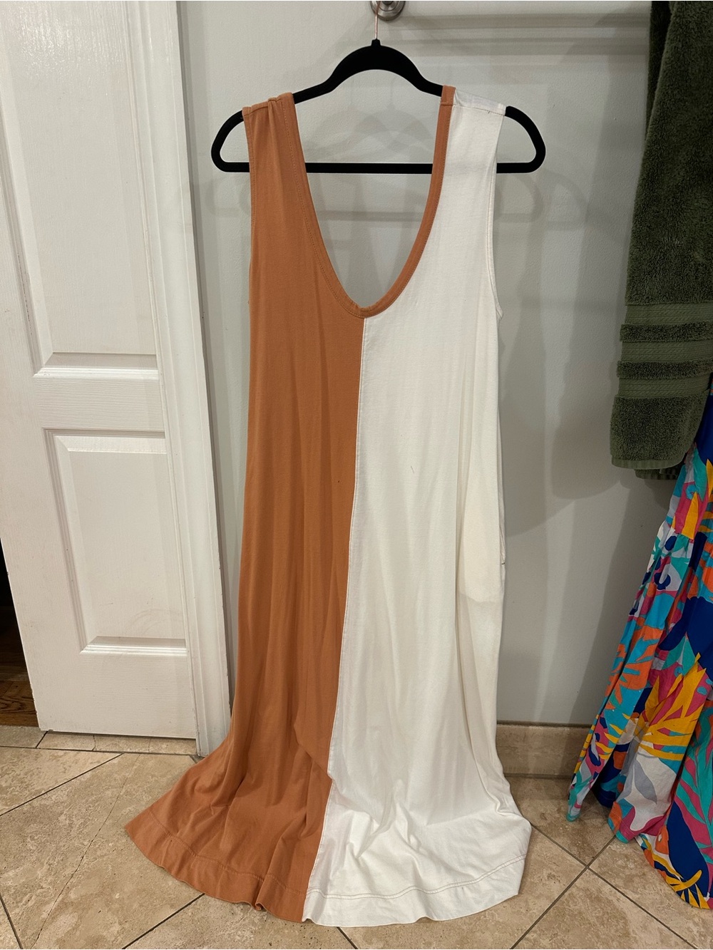 Free People Two-Tone Rust and White Cover-Up Dress